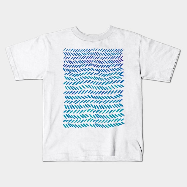 Watercolor knitting pattern - teal Kids T-Shirt by wackapacka